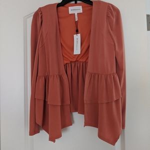 NWT BCBGeneration rust colored ruffle cardigan